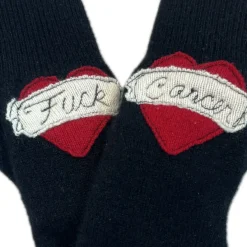 Fashion Gloves-Tattoo Heart Fuck Cancer Gloves