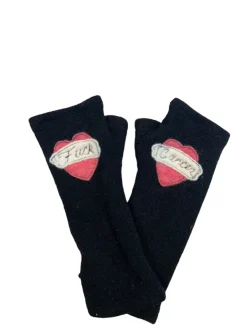 Fashion Gloves-Tattoo Heart Fuck Cancer Gloves