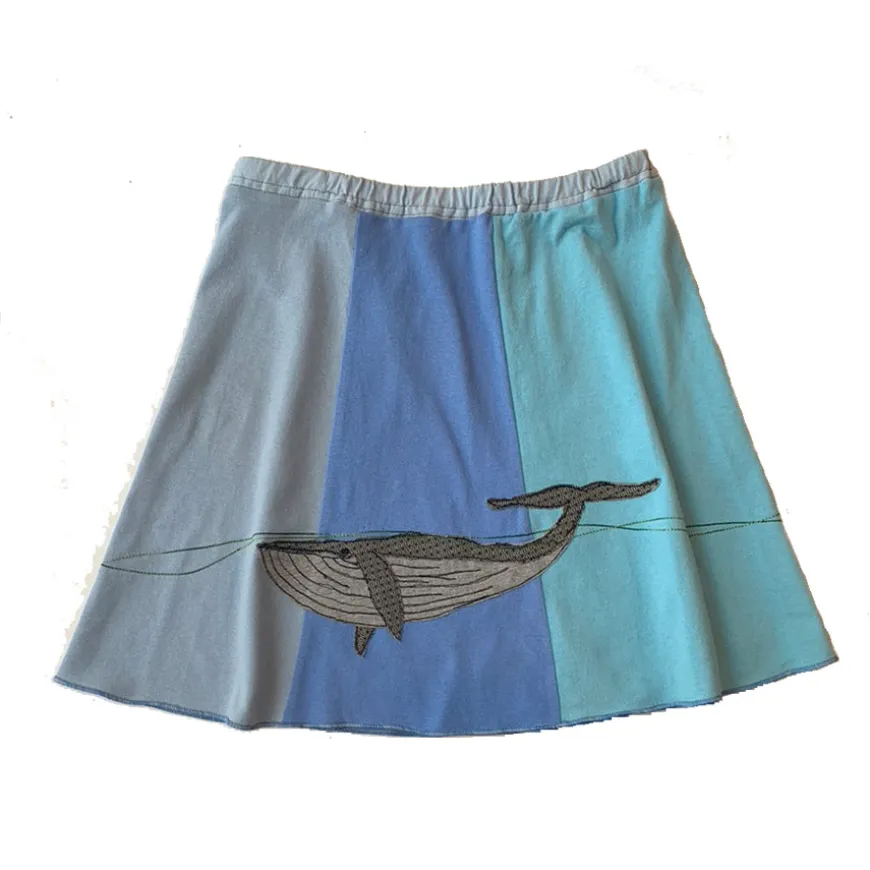 Cheap Mini Skirt-Blue Whale Minis